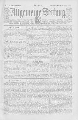 Allgemeine Zeitung Montag 26. November 1900