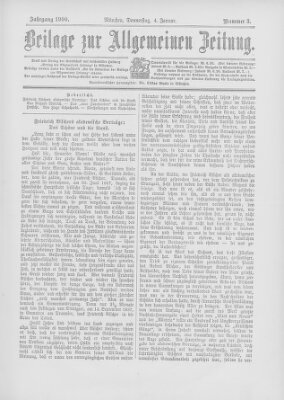 Allgemeine Zeitung Donnerstag 4. Januar 1900