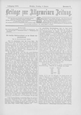 Allgemeine Zeitung Dienstag 9. Januar 1900