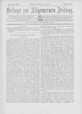 Allgemeine Zeitung Samstag 13. Januar 1900