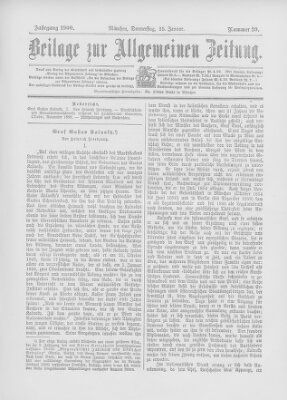 Allgemeine Zeitung Donnerstag 25. Januar 1900