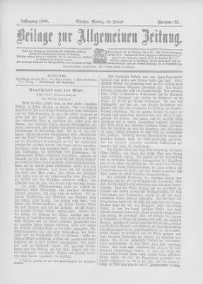 Allgemeine Zeitung Montag 29. Januar 1900