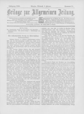 Allgemeine Zeitung Mittwoch 7. Februar 1900