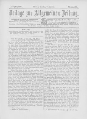 Allgemeine Zeitung Samstag 10. Februar 1900