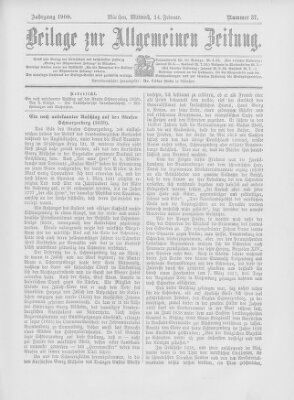 Allgemeine Zeitung Mittwoch 14. Februar 1900