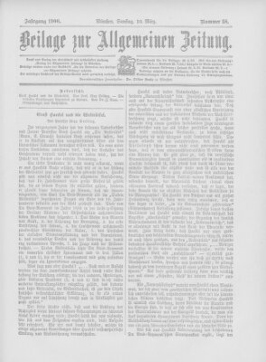 Allgemeine Zeitung Samstag 10. März 1900