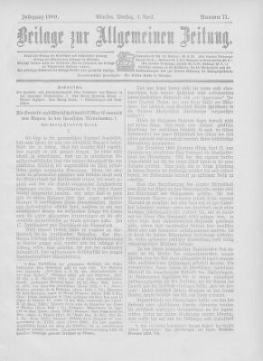 Allgemeine Zeitung Dienstag 3. April 1900