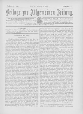 Allgemeine Zeitung Samstag 7. April 1900