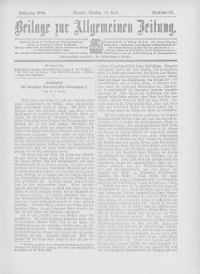 Allgemeine Zeitung Dienstag 10. April 1900