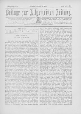 Allgemeine Zeitung Freitag 1. Juni 1900