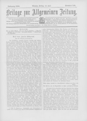 Allgemeine Zeitung Freitag 22. Juni 1900