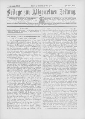 Allgemeine Zeitung Donnerstag 28. Juni 1900