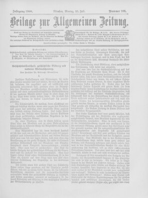 Allgemeine Zeitung Montag 23. Juli 1900