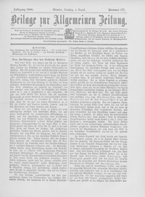 Allgemeine Zeitung Samstag 4. August 1900