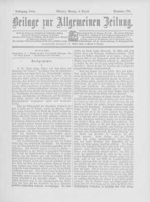 Allgemeine Zeitung Montag 6. August 1900