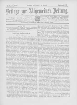 Allgemeine Zeitung Thursday 16. August 1900