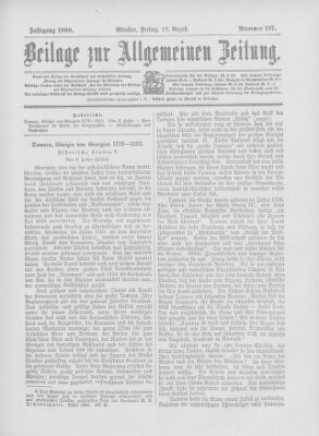 Allgemeine Zeitung Freitag 17. August 1900