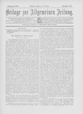 Allgemeine Zeitung Montag 20. August 1900