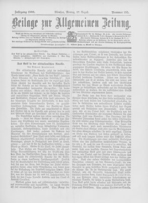 Allgemeine Zeitung Montag 27. August 1900