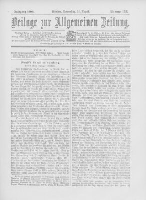 Allgemeine Zeitung Donnerstag 30. August 1900