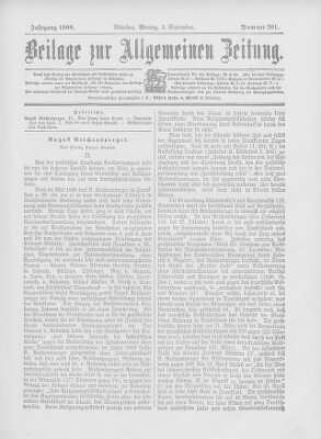 Allgemeine Zeitung Montag 3. September 1900