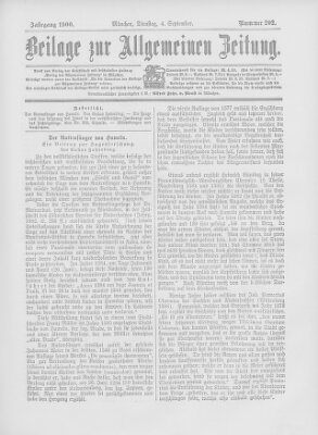 Allgemeine Zeitung Dienstag 4. September 1900