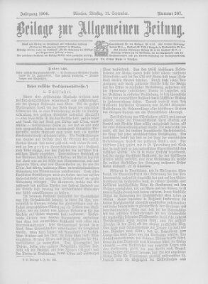 Allgemeine Zeitung Dienstag 11. September 1900