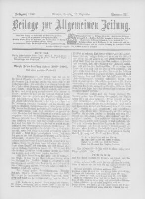 Allgemeine Zeitung Samstag 15. September 1900