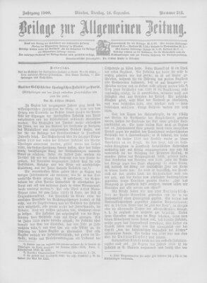 Allgemeine Zeitung Dienstag 18. September 1900