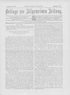 Allgemeine Zeitung Samstag 22. September 1900