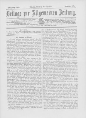 Allgemeine Zeitung Dienstag 25. September 1900