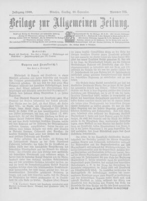 Allgemeine Zeitung Samstag 29. September 1900