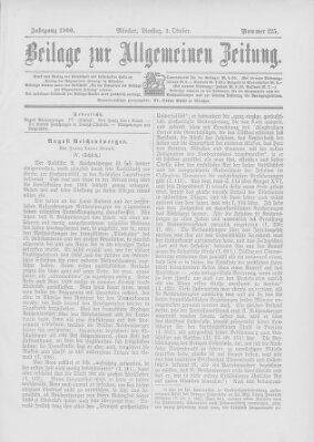 Allgemeine Zeitung Dienstag 2. Oktober 1900