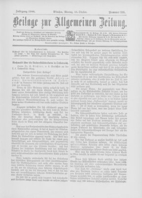 Allgemeine Zeitung Montag 15. Oktober 1900