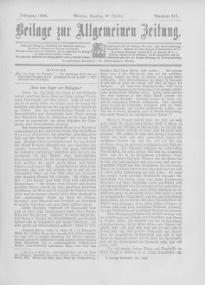 Allgemeine Zeitung Samstag 27. Oktober 1900