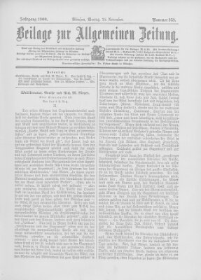 Allgemeine Zeitung Montag 12. November 1900