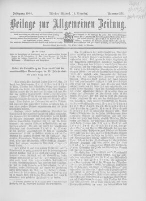 Allgemeine Zeitung Mittwoch 14. November 1900