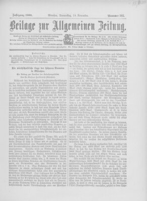 Allgemeine Zeitung Donnerstag 15. November 1900