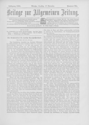 Allgemeine Zeitung Samstag 17. November 1900