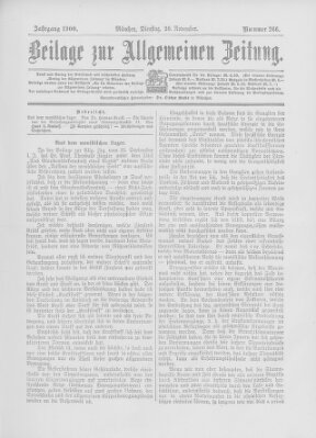 Allgemeine Zeitung Dienstag 20. November 1900