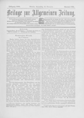 Allgemeine Zeitung Donnerstag 22. November 1900