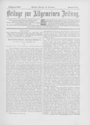 Allgemeine Zeitung Montag 26. November 1900