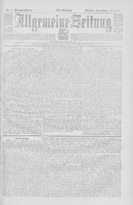 Allgemeine Zeitung Donnerstag 3. Januar 1901