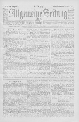 Allgemeine Zeitung Montag 7. Januar 1901