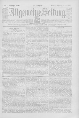 Allgemeine Zeitung Dienstag 15. Januar 1901