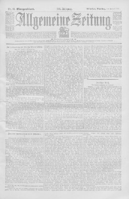 Allgemeine Zeitung Samstag 19. Januar 1901