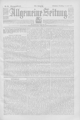 Allgemeine Zeitung Dienstag 29. Januar 1901