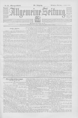 Allgemeine Zeitung Dienstag 12. Februar 1901