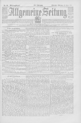 Allgemeine Zeitung Montag 25. Februar 1901