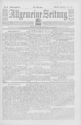 Allgemeine Zeitung Montag 1. April 1901